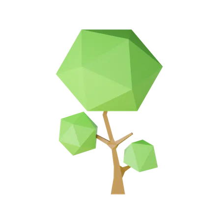 Árbol de baja poli  3D Icon