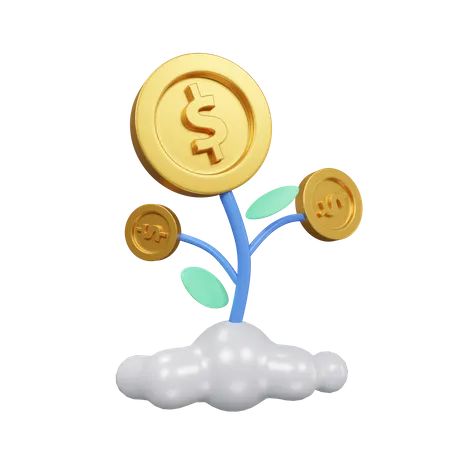 Árbol de monedas  3D Icon