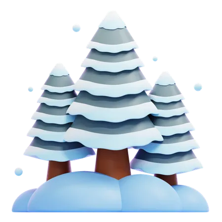 Árbol nevado  3D Icon