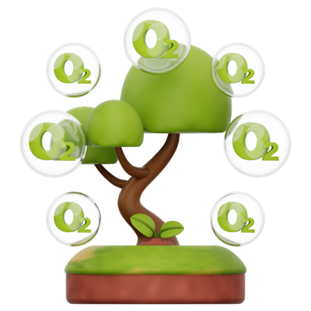 Oxígeno producto del árbol  3D Icon