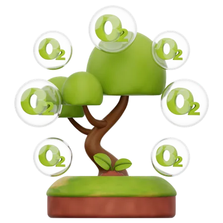 Oxígeno producto del árbol  3D Icon