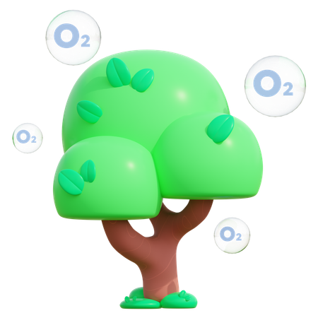 Oxígeno producto del árbol  3D Icon