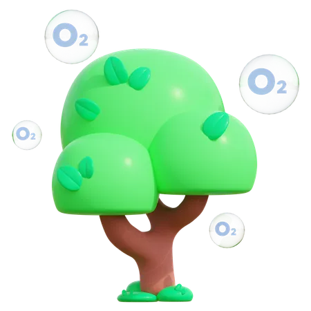 Oxígeno producto del árbol  3D Icon