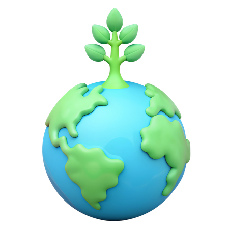 Árbol que crece en la tierra  3D Icon