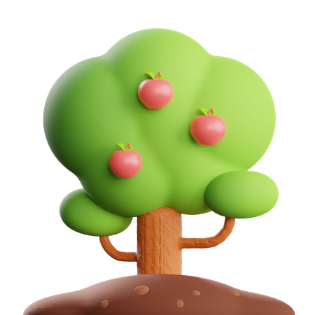 Árbol y manzana  3D Icon