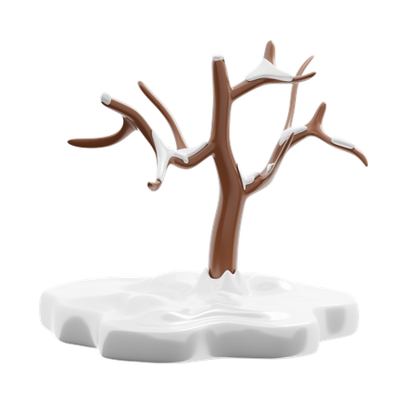 Árboles de hoja caduca y nieve  3D Icon