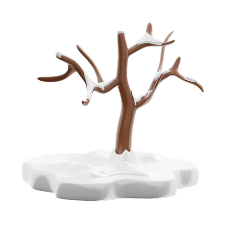 Árboles de hoja caduca y nieve  3D Icon