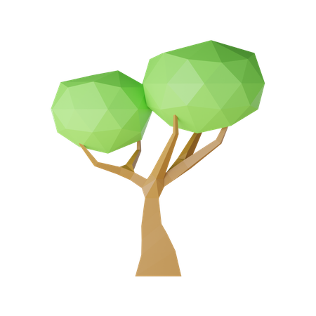 Arbre Low Poly  3D Icon