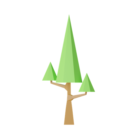 Arbre Low Poly  3D Icon