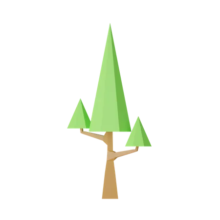 Arbre Low Poly  3D Icon