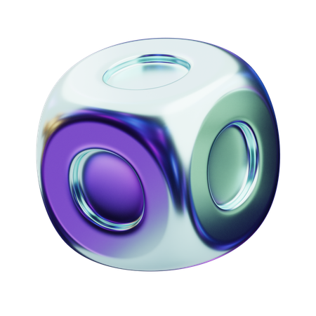 Arc décalé chromatique abstrait bleu  3D Icon