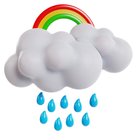 Arc-en-ciel après la pluie  3D Icon