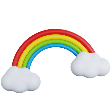 Arc en ciel avec deux nuages  3D Icon