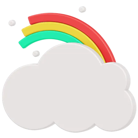 Arc-en-ciel dans les nuages  3D Icon