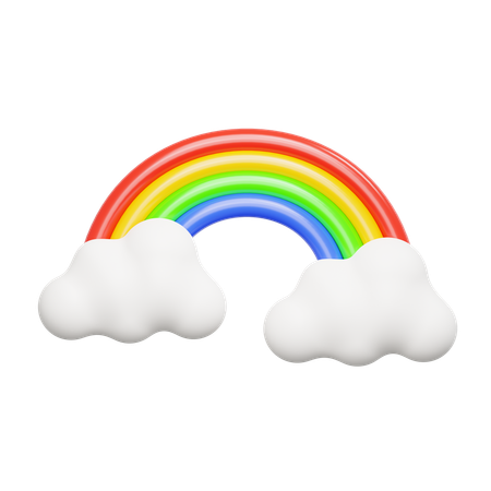 Arc en ciel nuageux  3D Icon