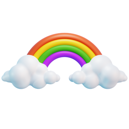 Arc en ciel sur nuage  3D Icon