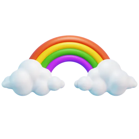 Arc en ciel sur nuage  3D Icon