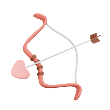 Arc et flèche d'amour  3D Illustration