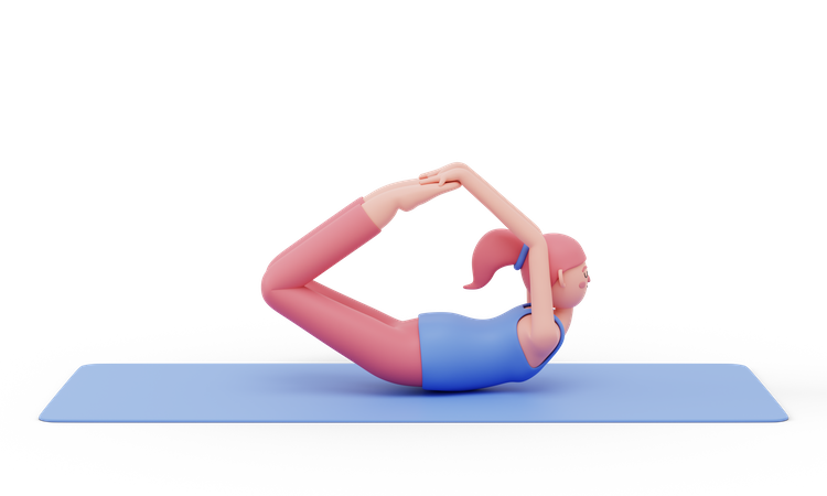 Pose de yoga à l'arc  3D Illustration