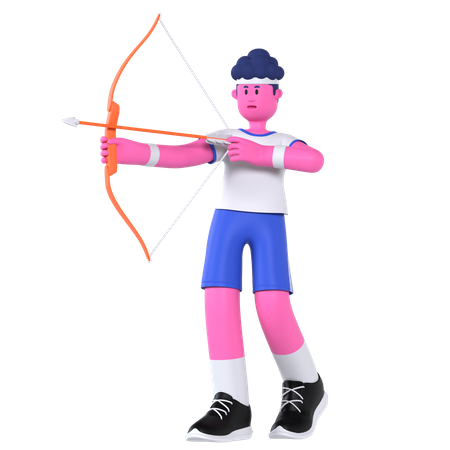 Archery Player  3D Illustration