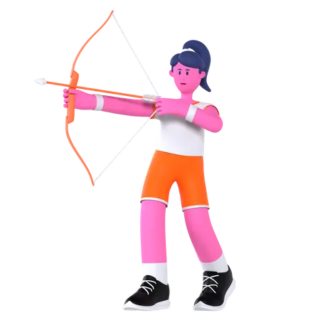 Archery Player  3D Illustration