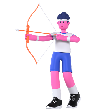 Archery Player  3D Illustration