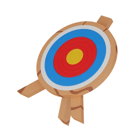 Wood Archery Targett 3D Icon