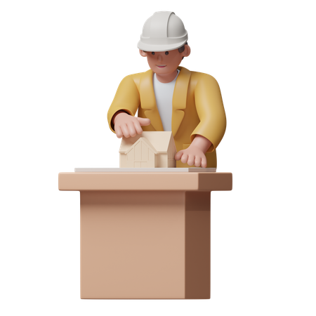 Architect At Work  3D Illustration