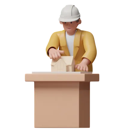 Architect At Work  3D Illustration