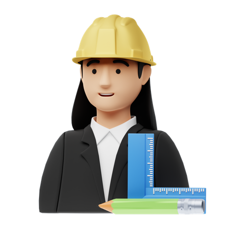 Architect Female  3D Icon