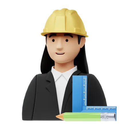 Architect Female  3D Icon