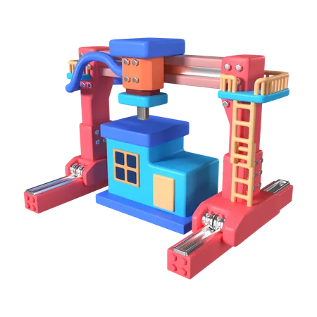 This Is Architecture 3 D Printer 3 D Render Illustration Icon It Comes As A High Resolution PNG File Isolated On A Transparent Background The Available 3 D Model File Formats Include BLEND OBJ FBX And GLTF 3D Icon
