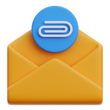 Archivo adjunto de correo electrónico  3D Icon