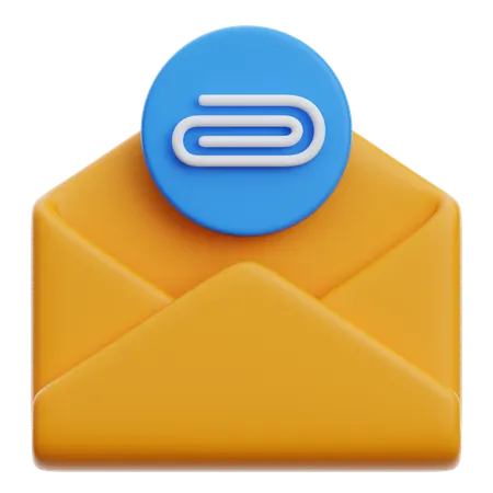 Archivo adjunto de correo electrónico  3D Icon