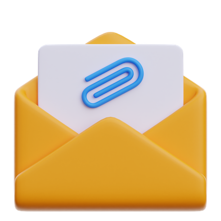 Archivo adjunto de correo electrónico  3D Icon