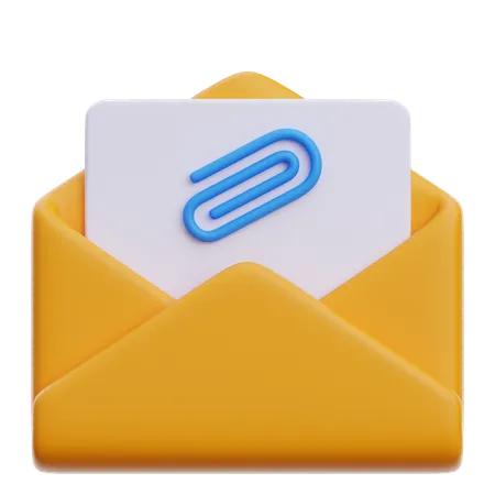 Archivo adjunto de correo electrónico  3D Icon