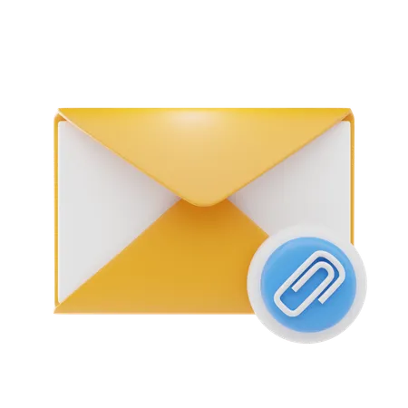 Archivo adjunto de correo electrónico  3D Icon