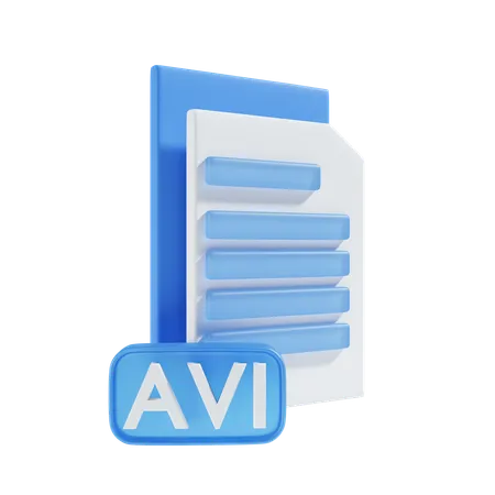 Archivo avi  3D Icon