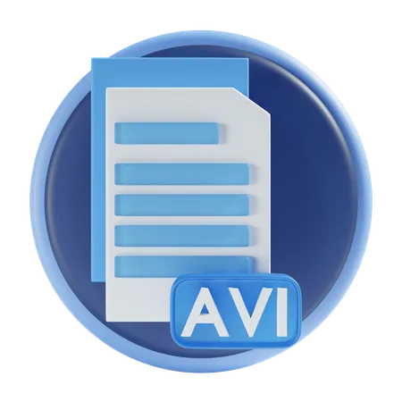 Archivo avi  3D Icon