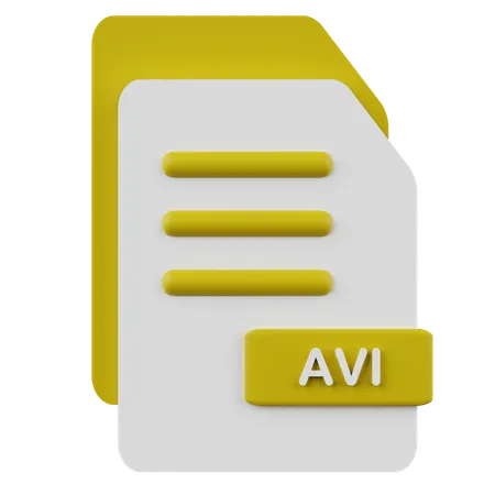 Archivo avi  3D Icon