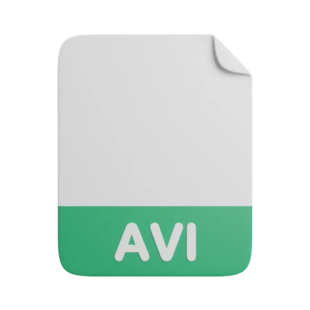 Extension De Archivo De Documento AVI 3D Icon