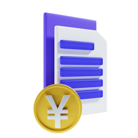 Archivo de pago en yenes  3D Icon