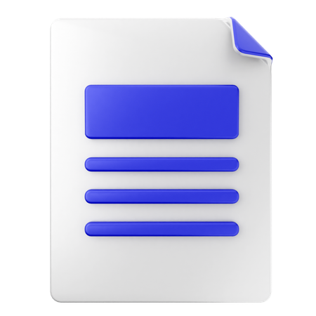 Archivo Documento  3D Icon