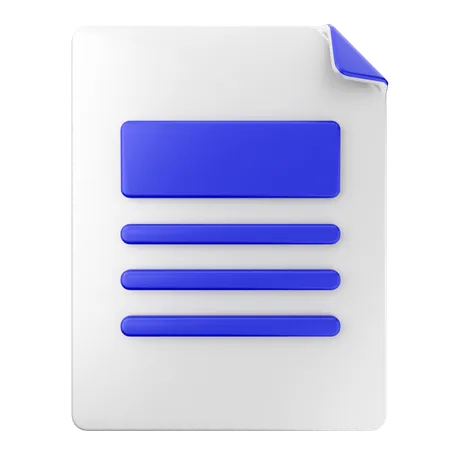 Archivo Documento  3D Icon