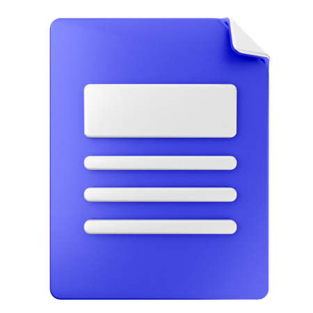 Archivo Documento  3D Icon