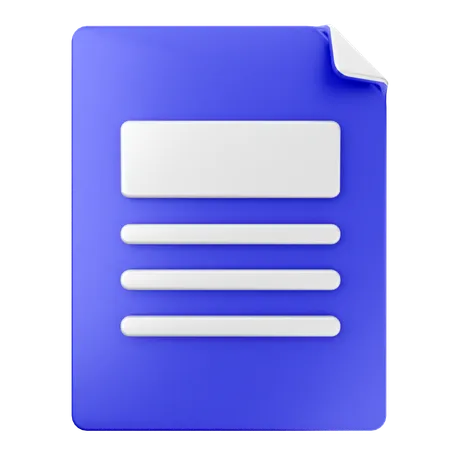 Archivo Documento  3D Icon