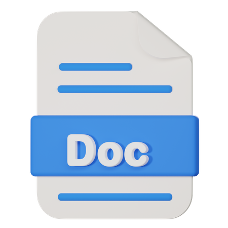 Archivo de documento de word  3D Icon