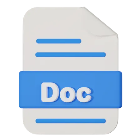 Archivo de documento de word  3D Icon