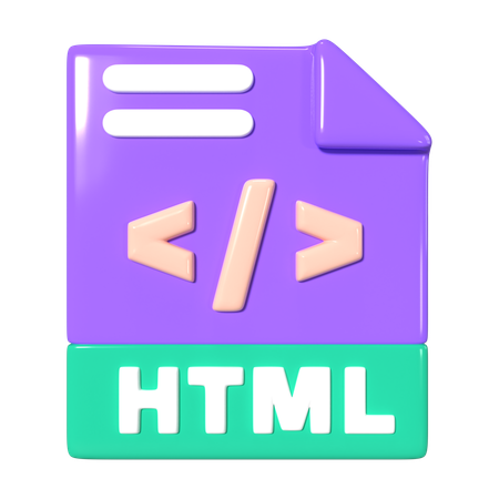 Archivo html  3D Icon