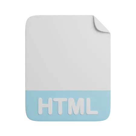 Extension De Archivo De Documento HTML 3D Icon